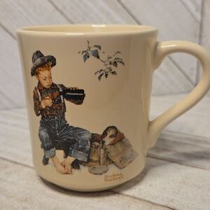 Vintage 1984 Norman Rockwell Mug "A Boy And His Dog"